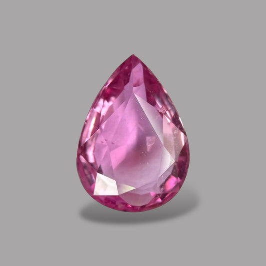Pear Shape in Pink Sapphire Gemstone 0.96 Carats & 7.2 x 5.2 mm Size