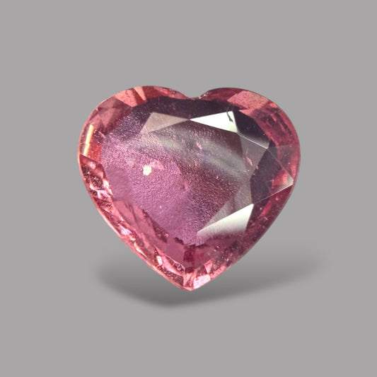 Heart Shape in Pink Sapphire Gemstone 1.35 Carats & 7 x 7.6 mm Size