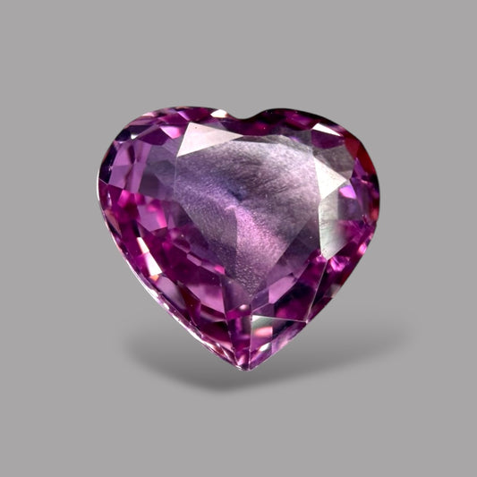 Heart Shape in Pink Sapphire Gemstone 1.14 Carats & 6.6 x 7 mm Size