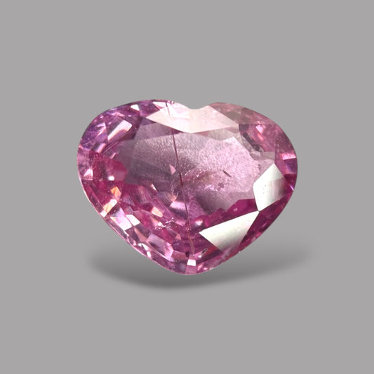 Heart Shape in Pink Sapphire Gemstone 1.19 Carats & 5.6 x 7.2 mm Size