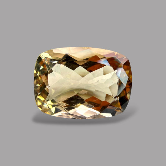 Natural Heliodor Stone 6.18 Carats Cushion Cut Shape 13.9 x 10.1 x 6.7 mm
