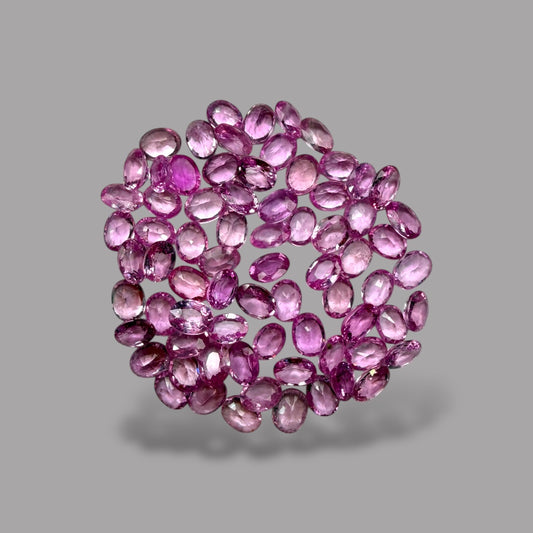 Pink Sapphire Natural Stone Oval Cut 17.99 Carats 4 x 3 mm in Total