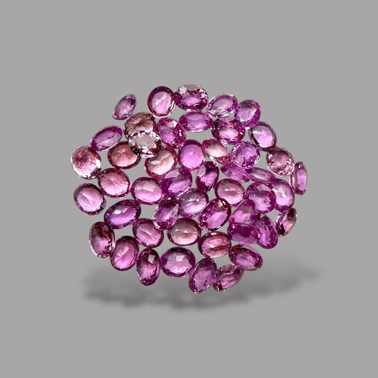 Pink Sapphire Natural Stone Oval Cut Carats 5 x 4 mm in (Total 24.58 Carats)