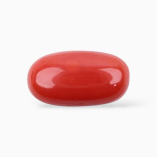 Buy Now Natural Coral Stone 2.80 Carats In Oval Cabochon Shape 10.8x5.9mm Size
