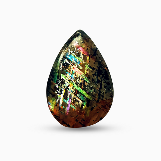 Natural Rainbow Lattice Sunstone Pear Shape