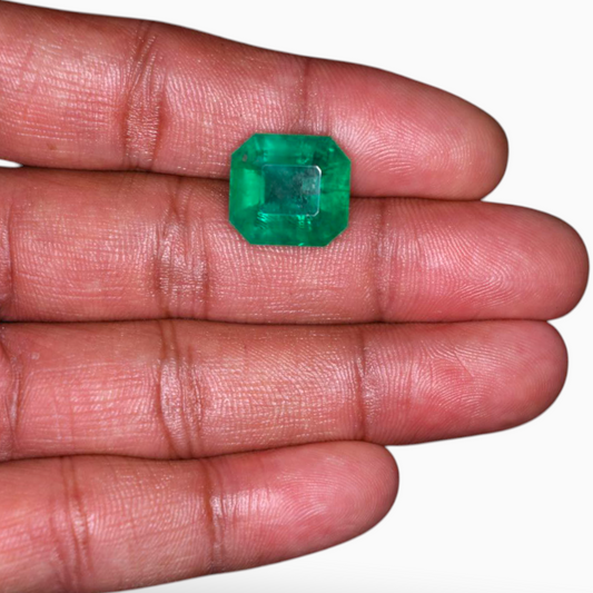 Real Zambian Emerald Stone 13.56 Carats Square Shape 15x13.9mm Size