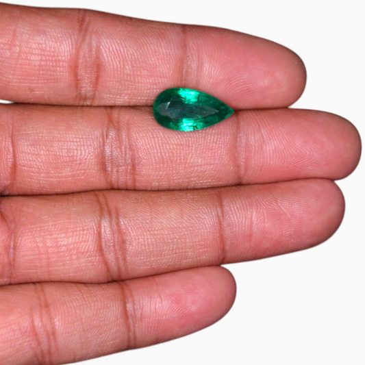 Original Emerald Stone 5.95 Carats Pear Shape 16.6x8.9mm Size