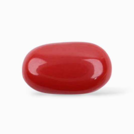 Buy Red Coral Mooga Stone 2.44 Carats In Oval Cabochon Shape 10.3x6mm Size