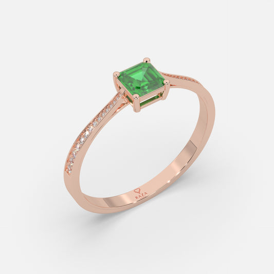 Reem Emerald Ring 18k Rose Gold