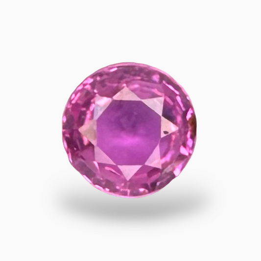Round Pink Sapphire Stone Round Cut 1.7 Carats 7 mm