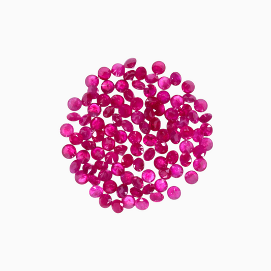 Ruby Crystals Round Shape 21.35 Carats Size 3.5mm