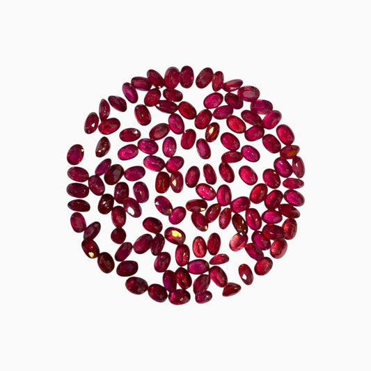 Ruby Oval Stone (GF) 6x4 mm Lot From 0.50 - 0.80 Carats Calibration