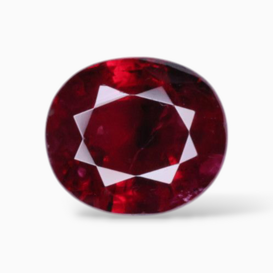 Ruby Red In Mozambique Gemstone Oval Shape 1.34 Carats 7x6mm Size