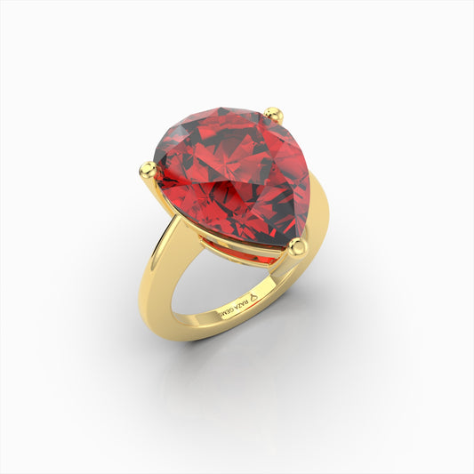 Natural Ruby Ring in Pear Shape - Mia