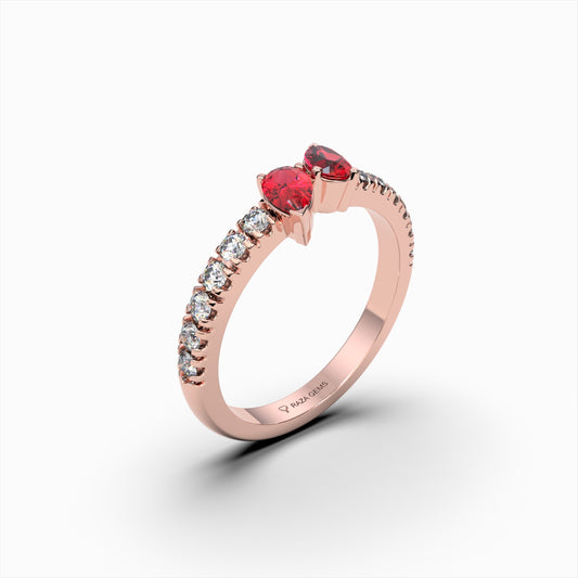 Natural Ruby and Diamond Ring in Gold - Winona
