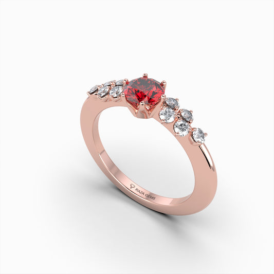 Natural Ruby and Diamond Ring in Gold - Ryann