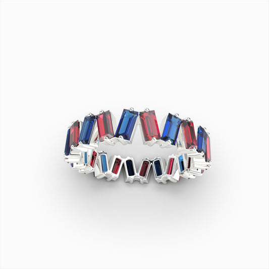 Natural Ruby and Aquamrine Ring in Gold - Belle