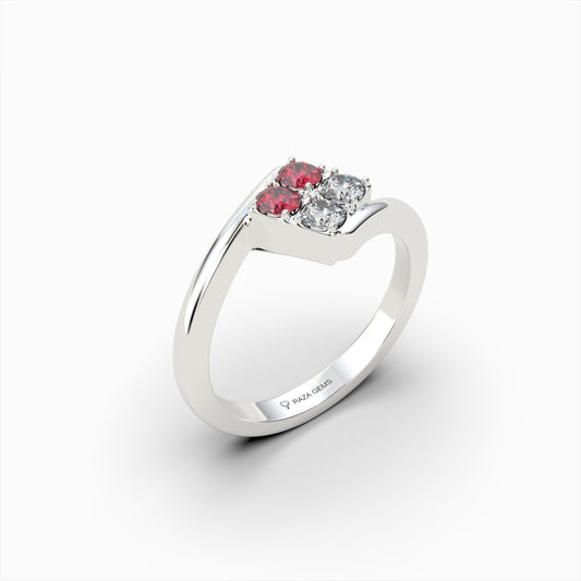Natural Ruby and Diamond Ring in Gold - Aadhya