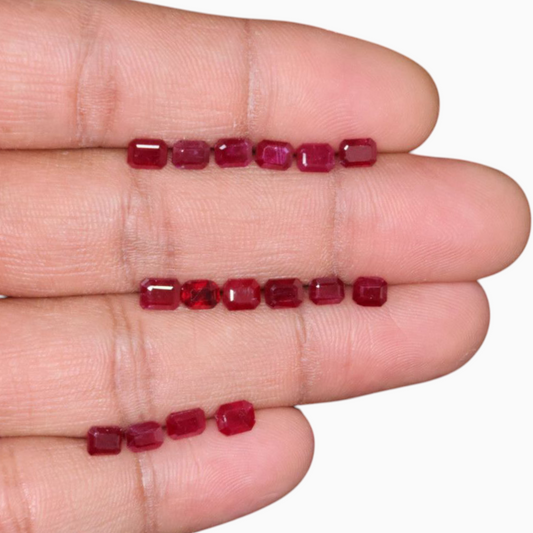 Buy Loose Natural Ruby Gemstone In Octagon Cut Shape  5x4mm Size