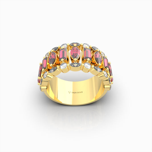 Natural Ruby Ring With Diamonds - Kaeli