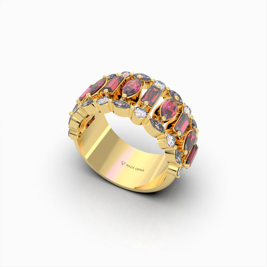 Natural Ruby Ring With Diamonds - Kaeli