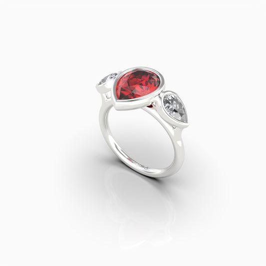 Natural Ruby Ring with Natural Diamonds