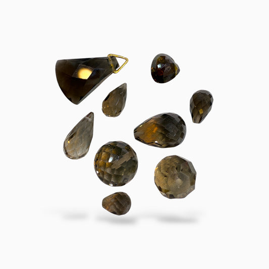 Smoky Topaz Briolette Stone For Jewellery From 1 - 10 Carats