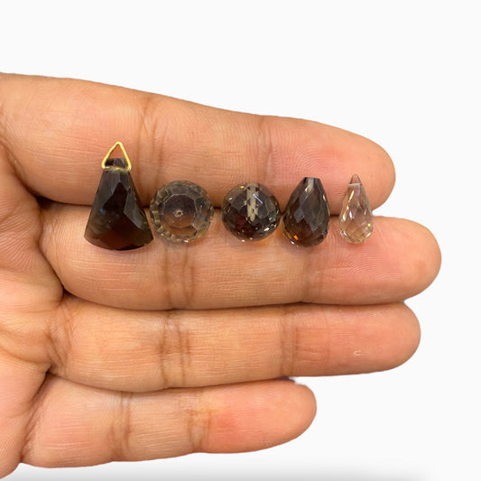 Smoky Topaz Briolette Stone For Jewellery From 1 - 10 Carats