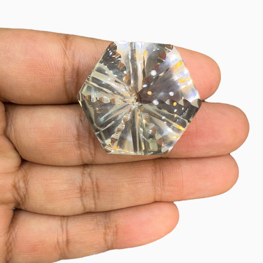 Smoky Topaz Fancy Cut 82.81 Carats 28  mm