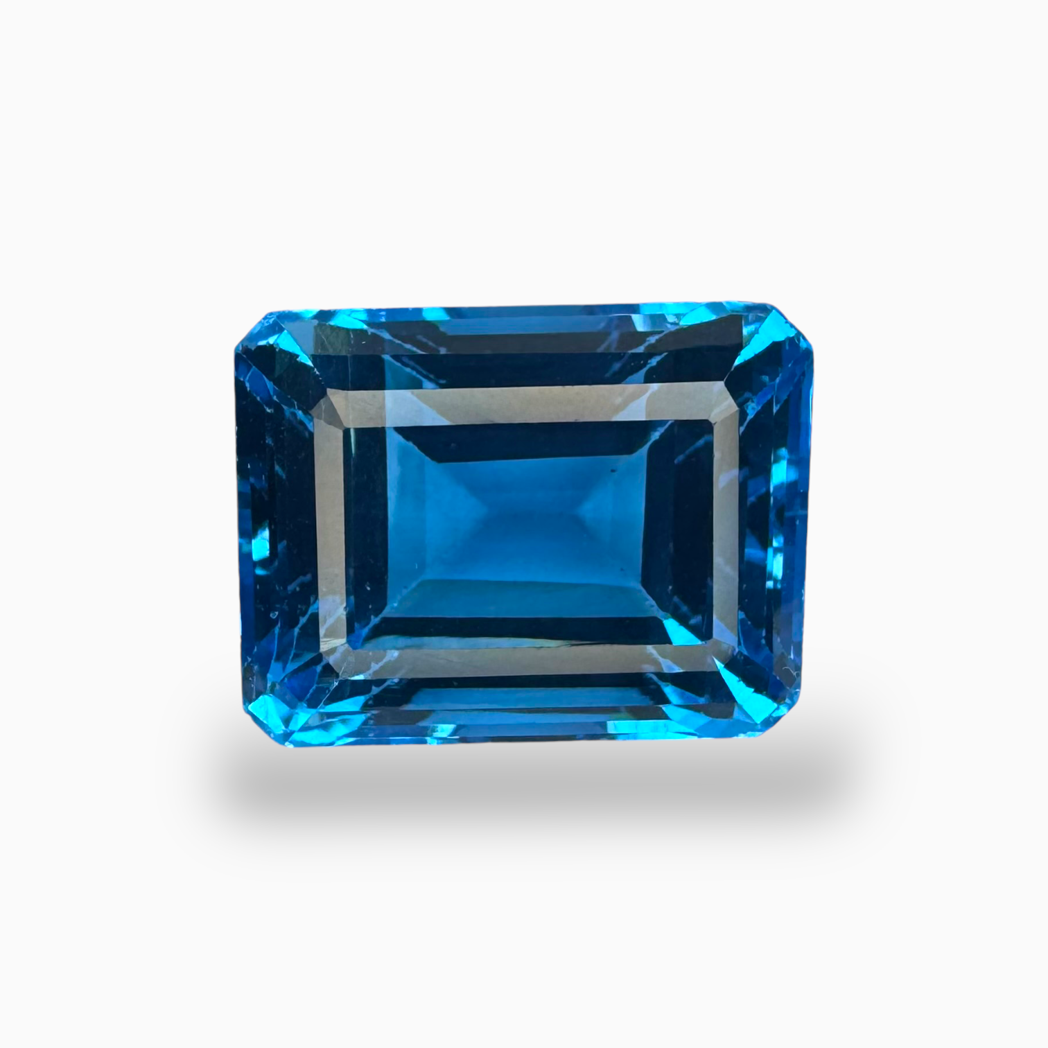 Swiss Blue Topaz Emerald Cut Shape Carats Stone Size 16X12mm