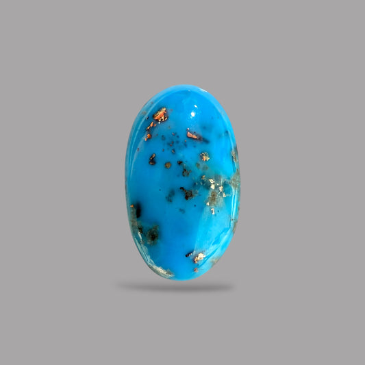 Turquoise Stone 15.21 Carats Oval Cabochon With Pyrite Matrix