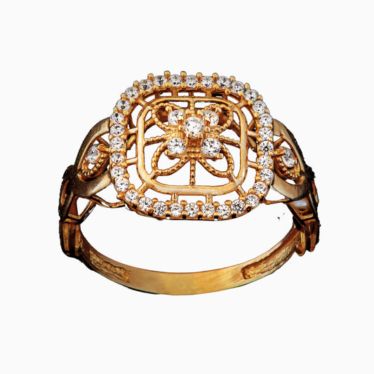 18K Yellow Gold Ring With Moissanite (RING0034)