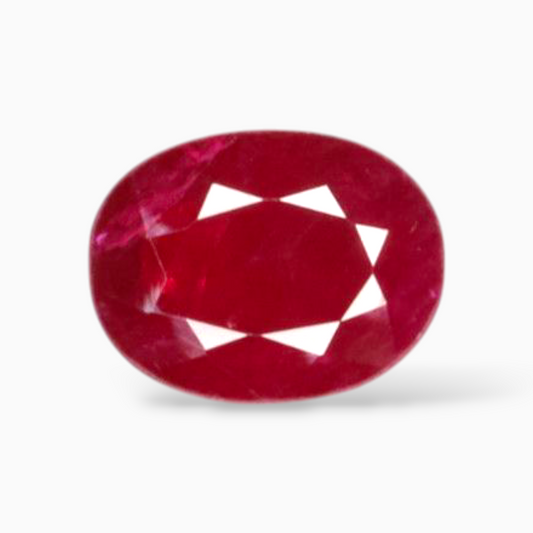 Untreated Manik Ruby Stone In Oval Shape 1.26 Carats 7.9x6mm Size
