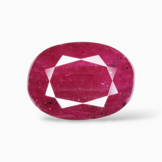 Untreated Ruby Gemstone In Oval Shape 11.29 Carats 15.1x11mm Size