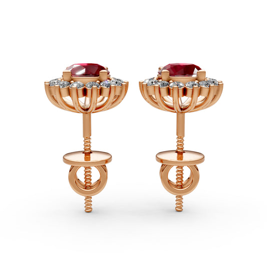 Ruby Earrings for Women in Gold with Moissanite Stones – Uzma Design