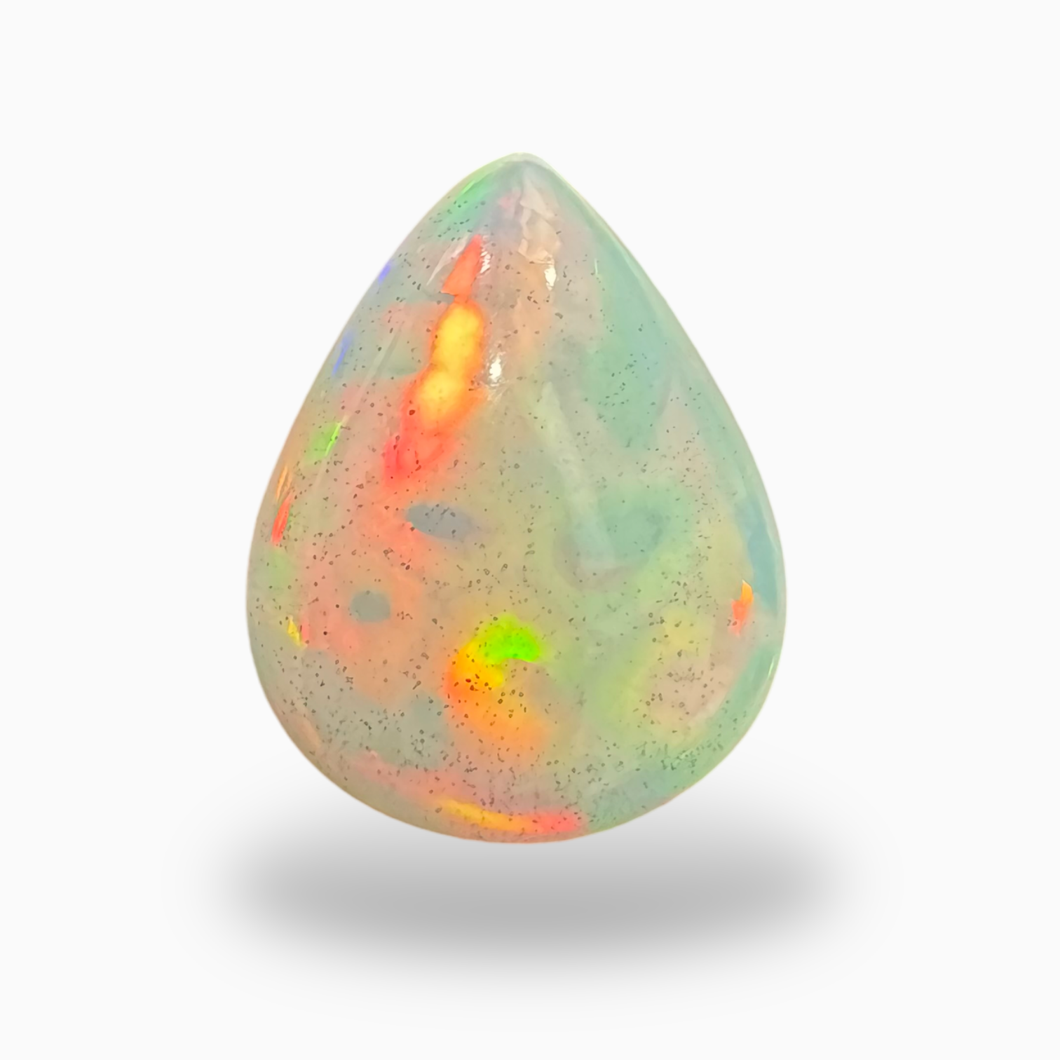 Natural White Color Ethiopian Opal Stone Carats Pear Cabochon