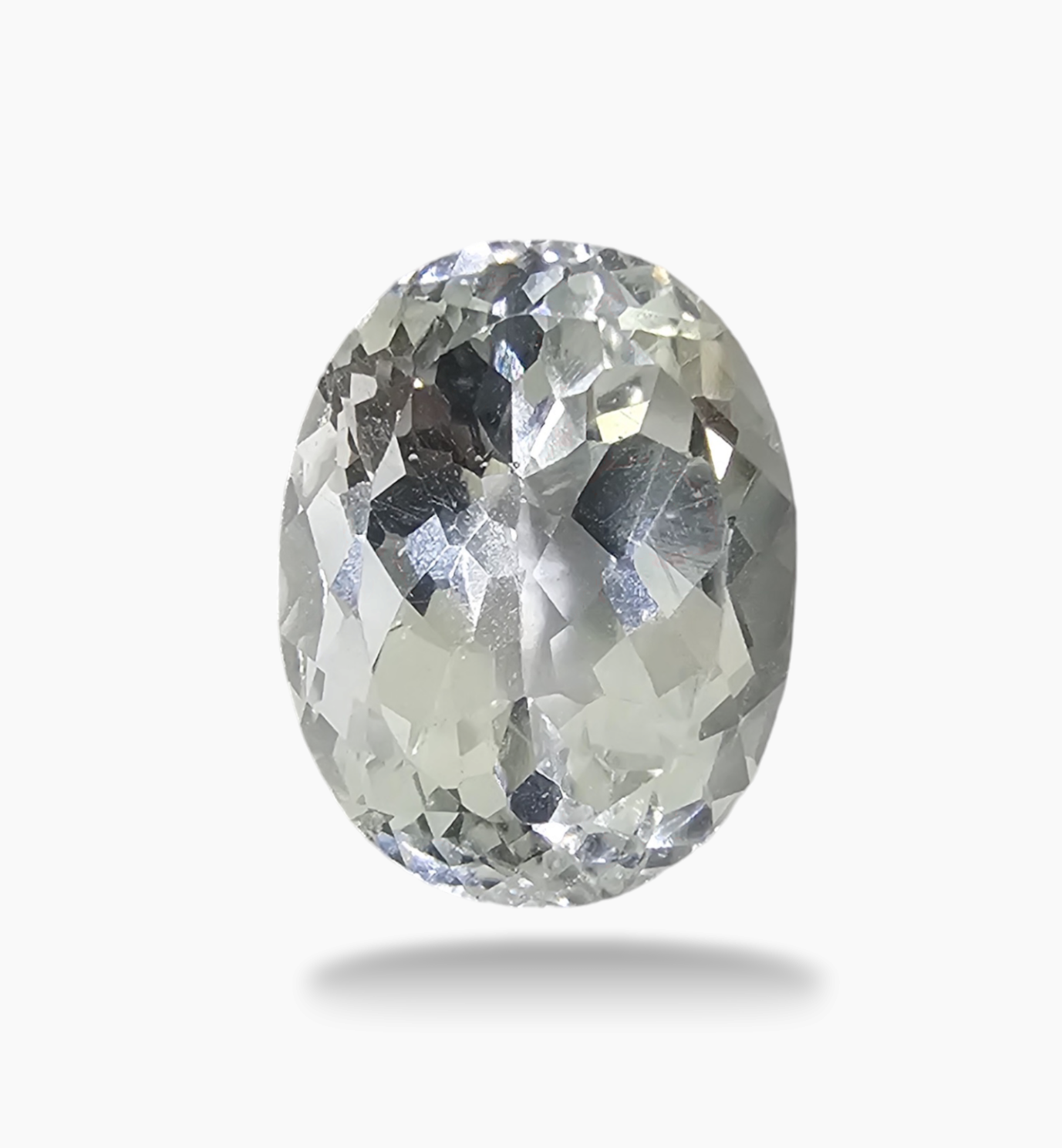 Natural White Topaz Stone Carats Oval Shape Size - Main Image