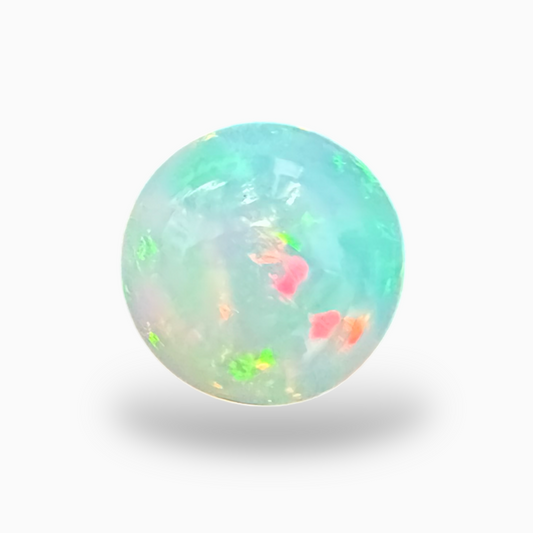 Natural Golden Color Ethiopian Opal Stone 1.04 Carats Round Cabochon Shape 8mm