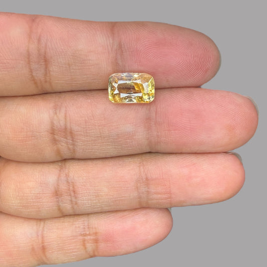 Yellow Sapphire Cushion Cut 4.85 Carats From Srilanka