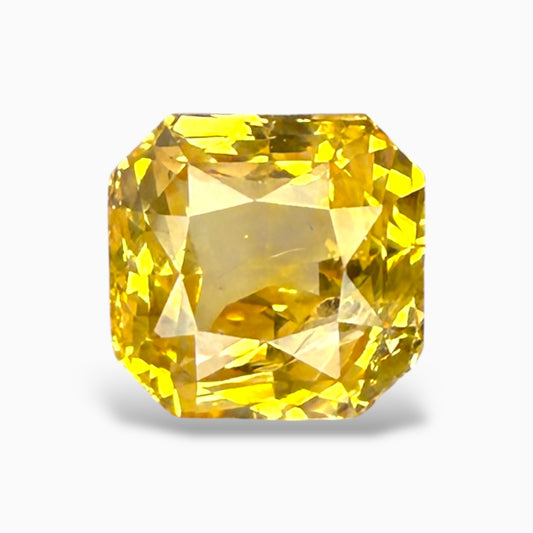 Yellow Sapphire Radiant Cut 7.81 Carats 10.47x10.02x7.15mm No Heat From Ceylon Srilanka