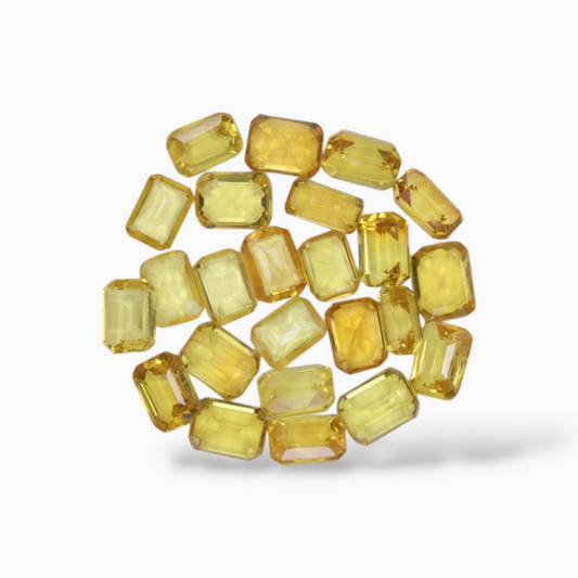 Yellow Sapphire Stone Emerald Cut Shape Mix Carats & 4x3mm Size
