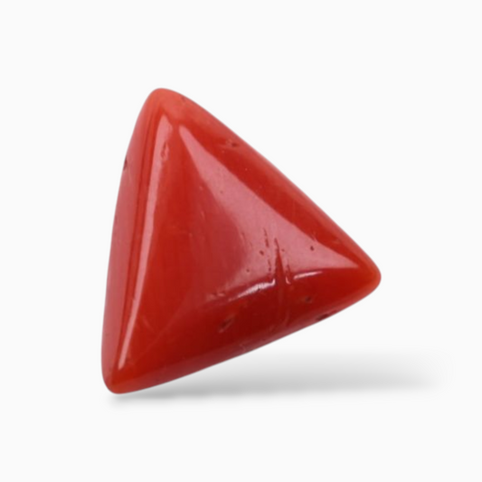 Buy Now Best Coral Stone For Sale 2.91 Carats Triangle Shape Size 9.5mm