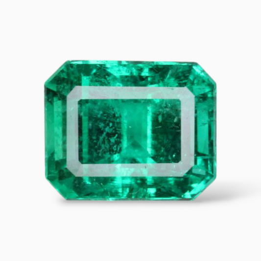 Natural Zambian Emerald Gemstone In Octagon Cut Shape 3.73 Carats 9.6x7.8x6.8mm Size