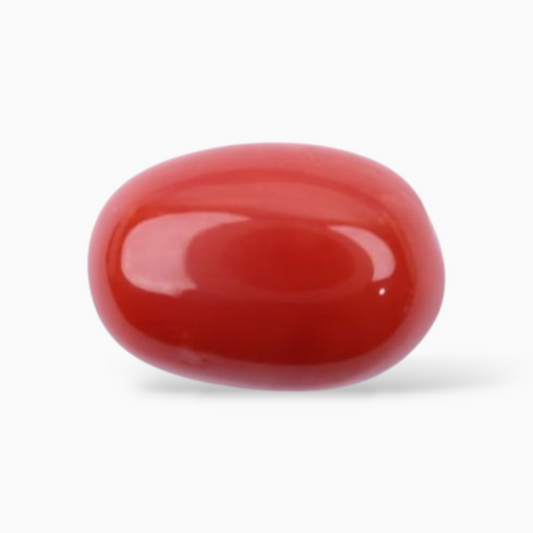 Moonga Coral For Sale in Oval Cabochon Stone 3.10 Carats 9.6x6.6mm Size