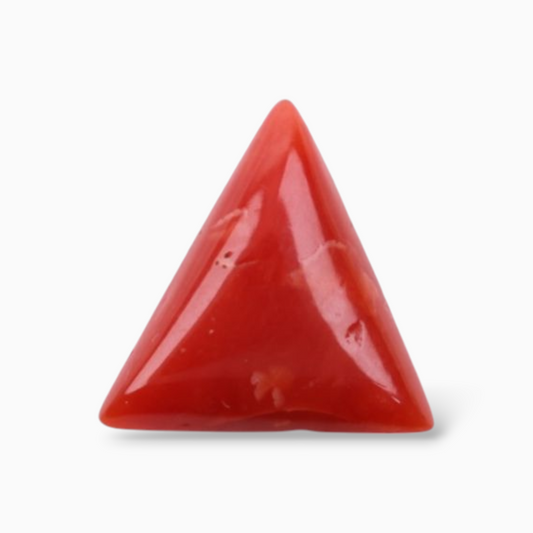 Natural Red Moonga Stone For Sale 3.37 Carats Triangle Shape Size 11.8mm