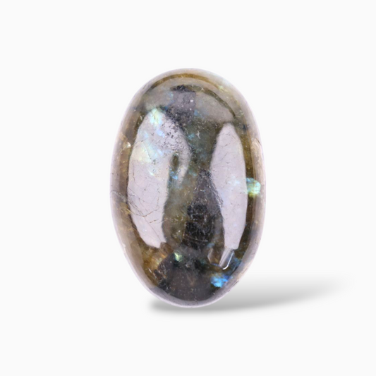 Big Stone Natural Labradorite Oval Cabochon Shape 91.43 Carats 40x26.4mm