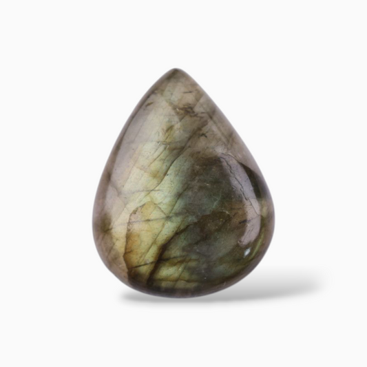 Natural Crystal Labradorite Stone For Sale Pear Cabochon Shape 8.03 Carats 18.7x15mm