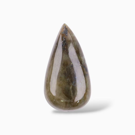 African Natural Labradorite Crystal For Sale Pear Cabochon Shape 29.41 Carats 32.1x17.2mm