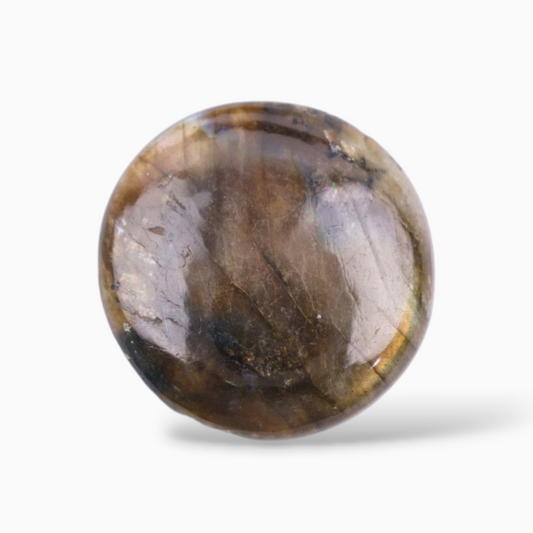 Buy Now Original African Labradorite Crystal For Sale Round Cabochon Shape 15.55 Carats 22mm