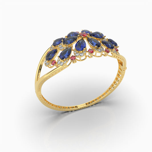 Natural Sapphire & Ruby Bracelet with Moissanite - Avani